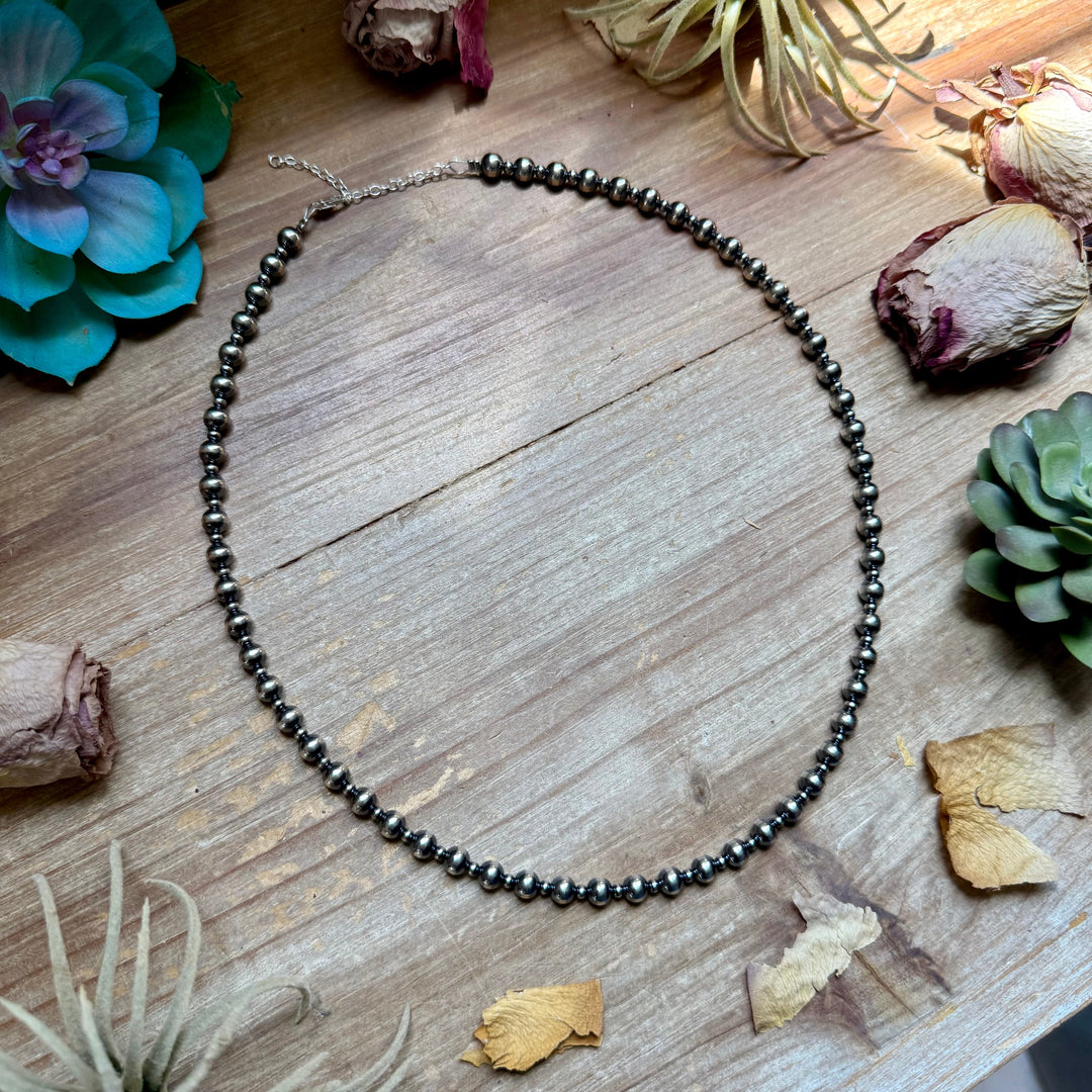 20 inch - Alternating Sterling Silver Pearl Necklace Necklaces Shopify Collective The Bijoux FAB Jewelry The Bijoux FAB Jewelry