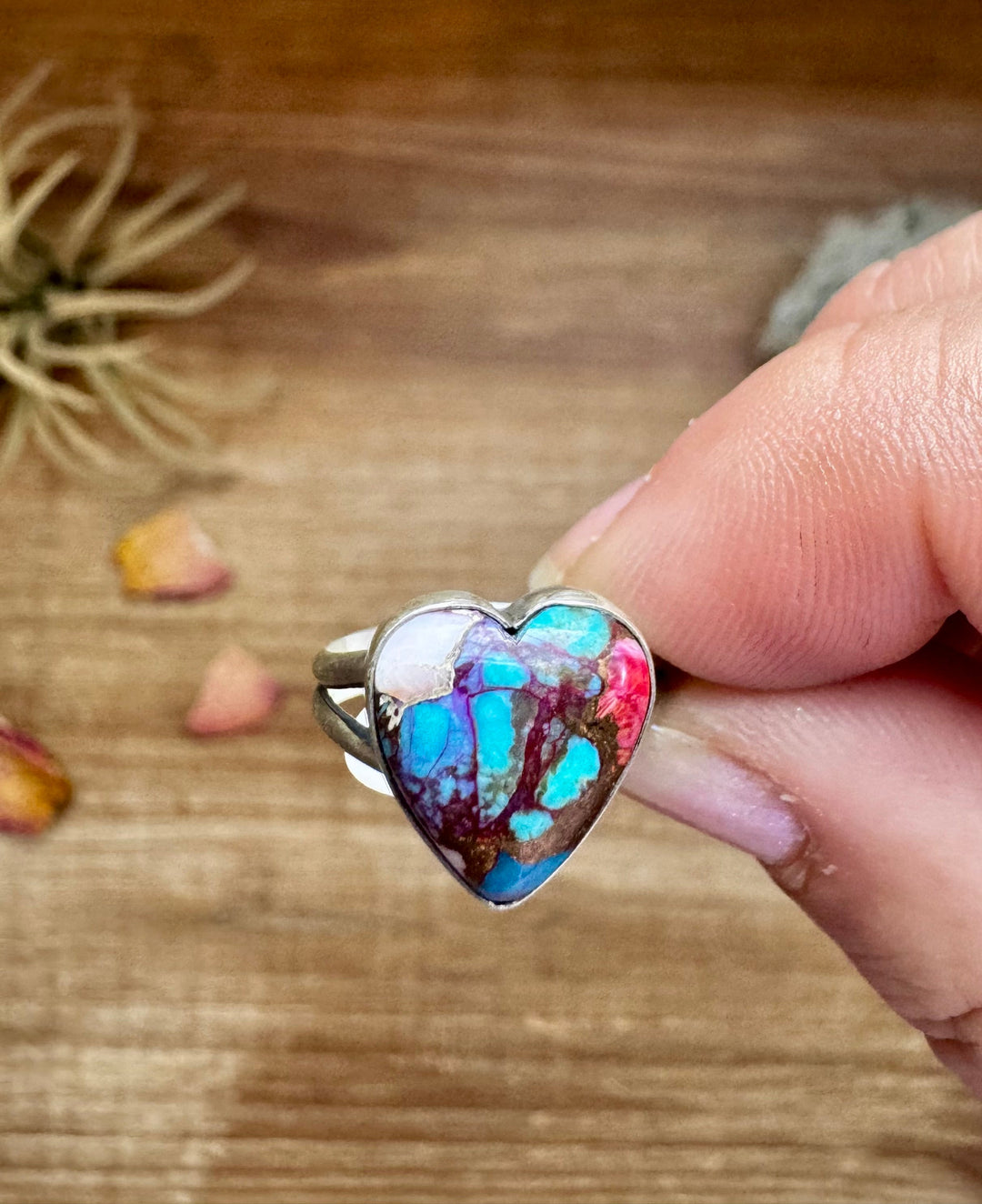 Heart Ring - Size 6 -Dahlia ring and sterling silver II ring Shopify Collective The Bijoux FAB Jewelry The Bijoux FAB Jewelry