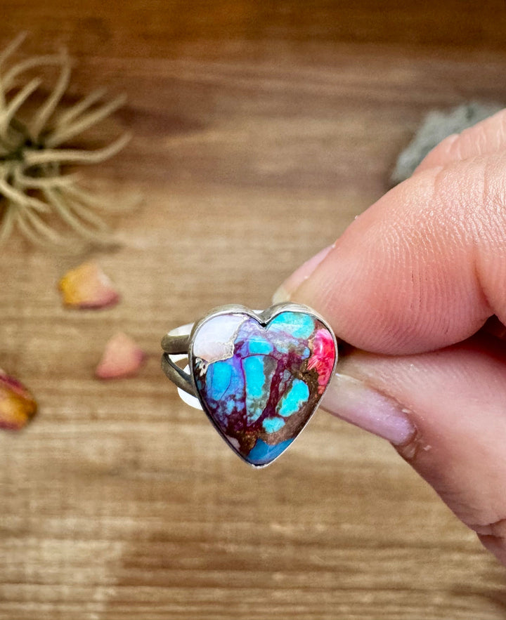 Heart Ring - Size 6 -Dahlia ring and sterling silver II ring Shopify Collective The Bijoux FAB Jewelry The Bijoux FAB Jewelry