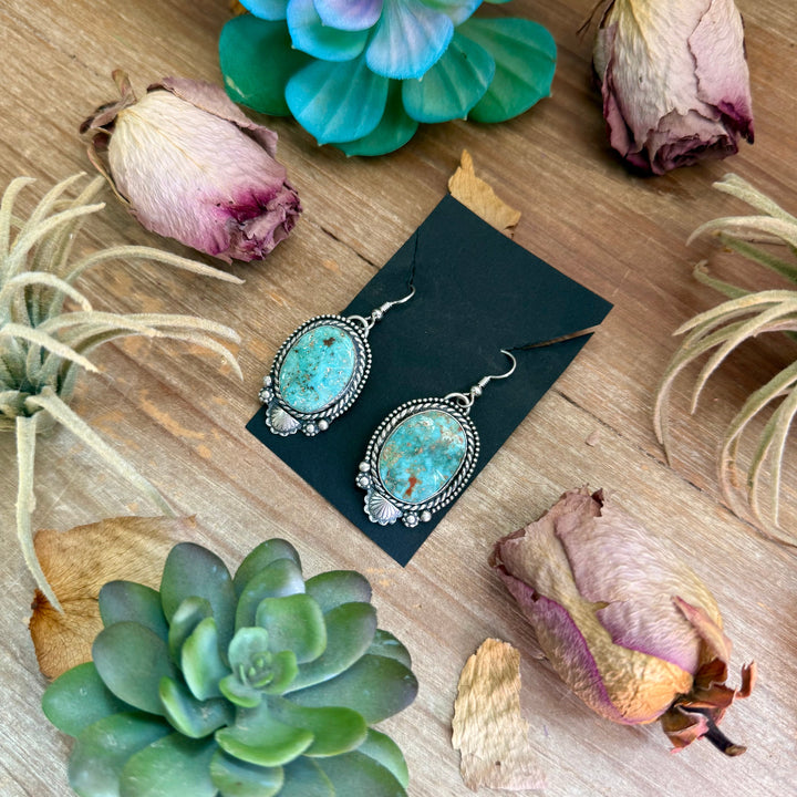 26 - Sterling Silver Cripple Creek Turquoise Dangle Earrings by Shay Pfeiffer Earrings Shopify Collective The Bijoux FAB Jewelry The Bijoux FAB Jewelry