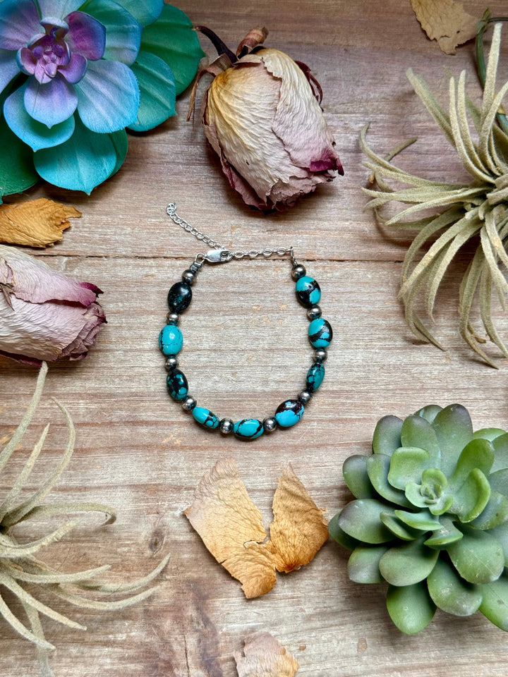 Matrix Turquoise Bracelet – 6 1/4" – 5mm Oval Bracelets Shopify Collective The Bijoux FAB Jewelry The Bijoux FAB Jewelry