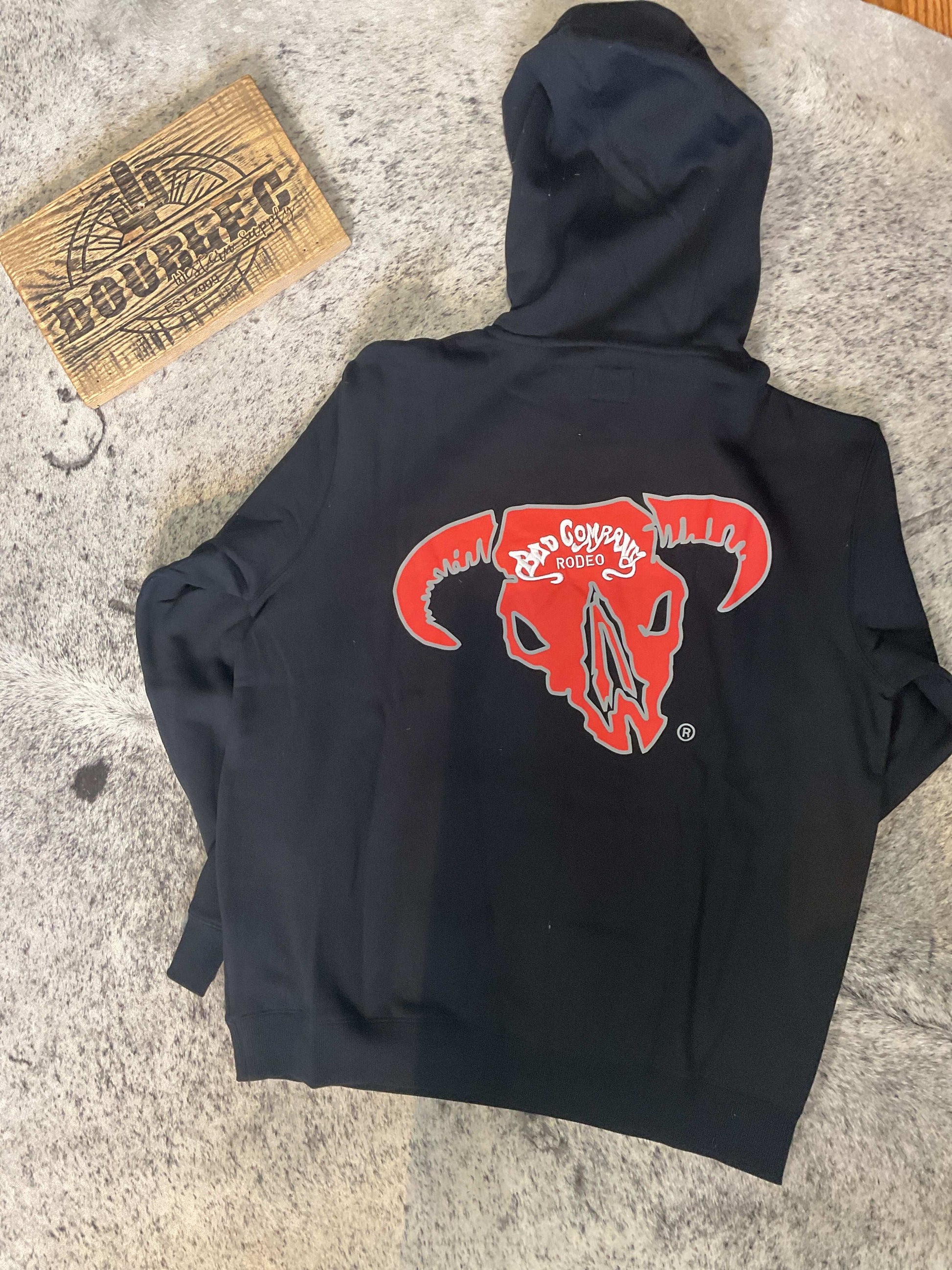 Hooey Men's Black Hoodie with Red/White Bad Company Logo Hoodie Hooey