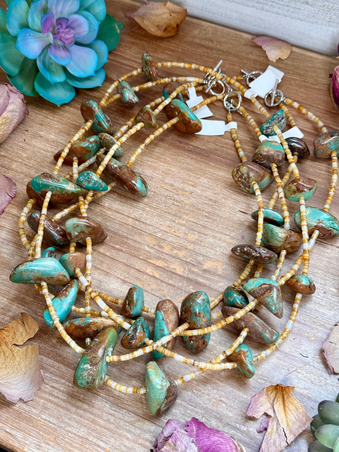 22” Chunky Turquoise & Shell Heishi Necklace Necklaces Shopify Collective The Bijoux FAB Jewelry The Bijoux FAB Jewelry
