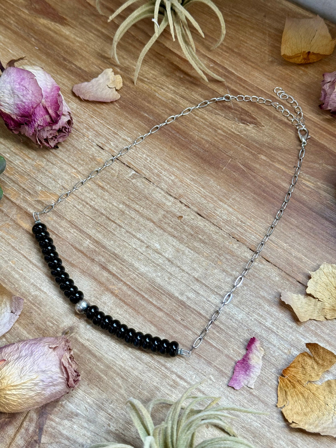 16” Black Onyx Paperclip Necklace – Sterling Silver Accent Necklaces Shopify Collective The Bijoux FAB Jewelry The Bijoux FAB Jewelry