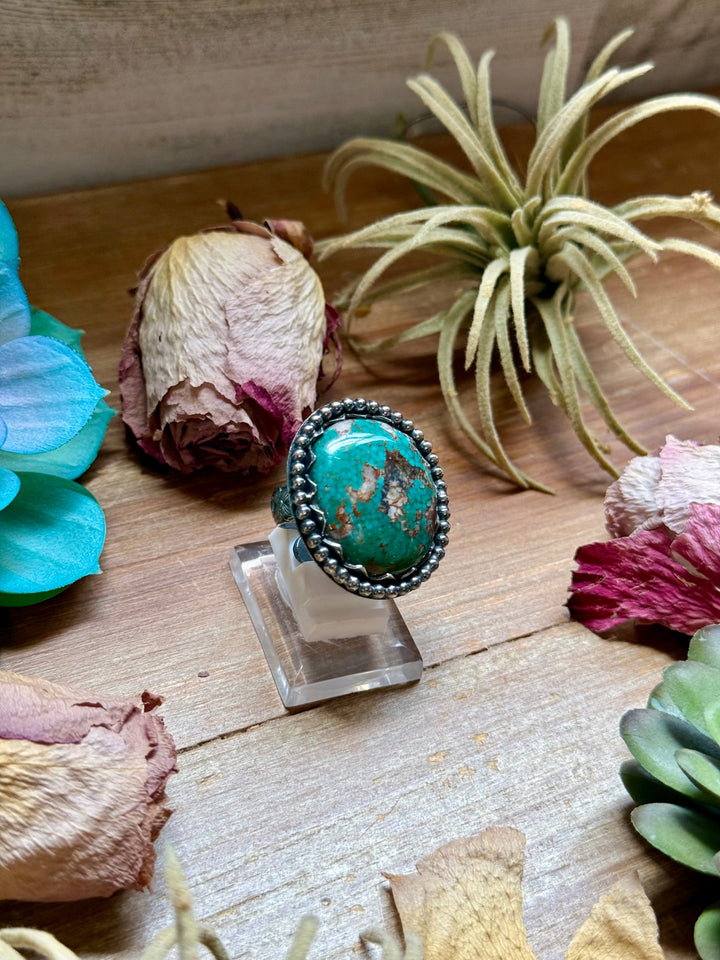 MJ Sterling Silver Turquoise Statement Ring – Adjustable Ring Shopify Collective The Bijoux FAB Jewelry The Bijoux FAB Jewelry