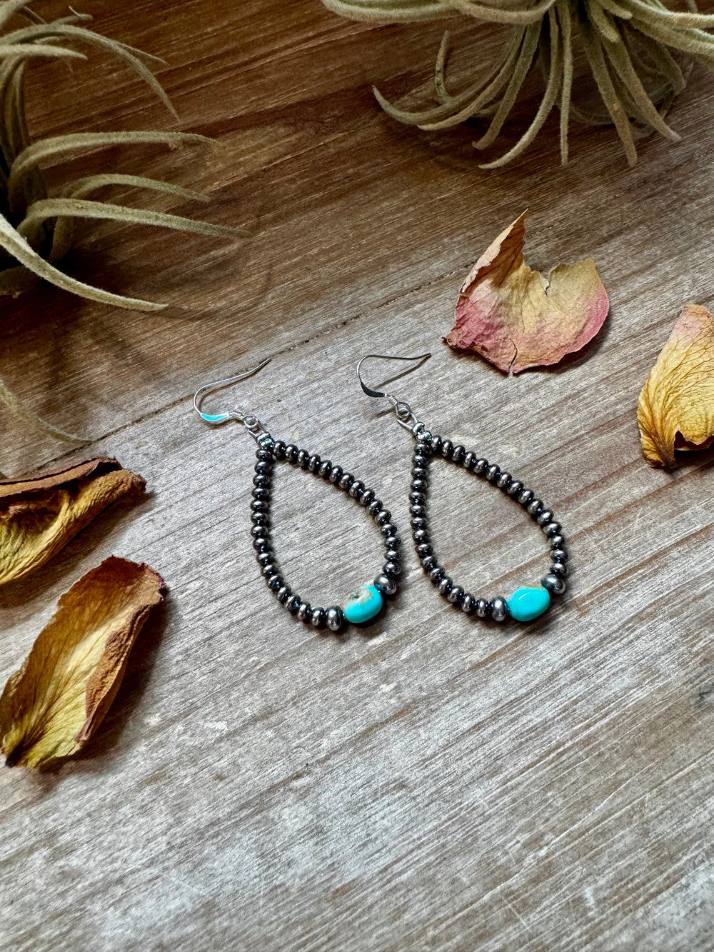 Sleeping Beauty Turquoise Teardrop Earrings – Sterling Silver Earrings Shopify Collective The Bijoux FAB Jewelry The Bijoux FAB Jewelry