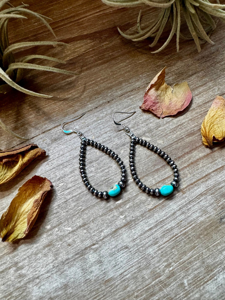 Sleeping Beauty Turquoise Teardrop Earrings – Sterling Silver Earrings Shopify Collective The Bijoux FAB Jewelry The Bijoux FAB Jewelry