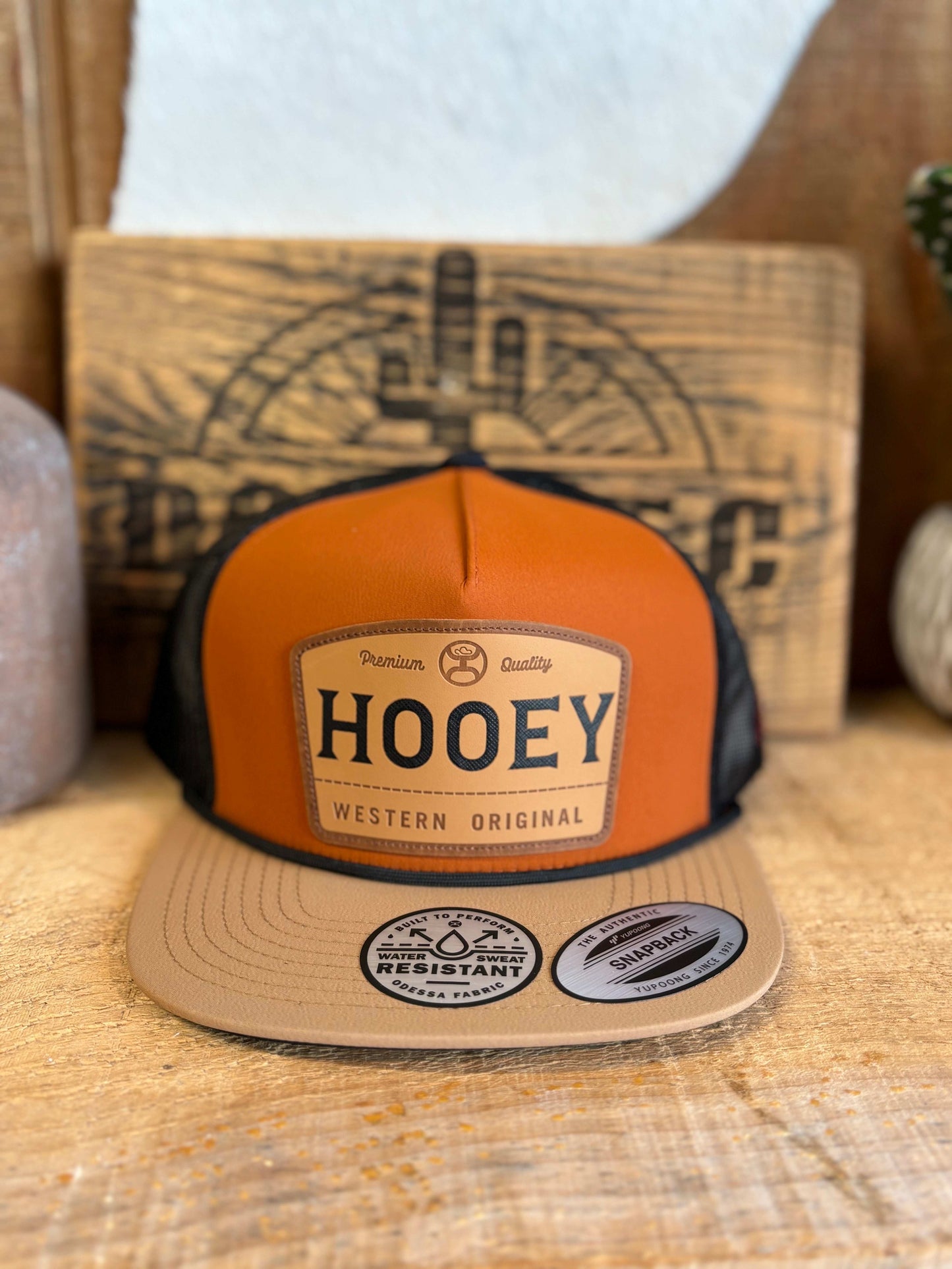 Hooey 5-Panel Trucker with Orange and Black 2508T-ORBK cap Hooey