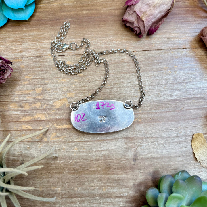 102 - Sterling Silver Ribbon Easter Blue Turquoise Bar Necklace by Jason Ogg Necklaces Shopify Collective The Bijoux FAB Jewelry The Bijoux FAB Jewelry
