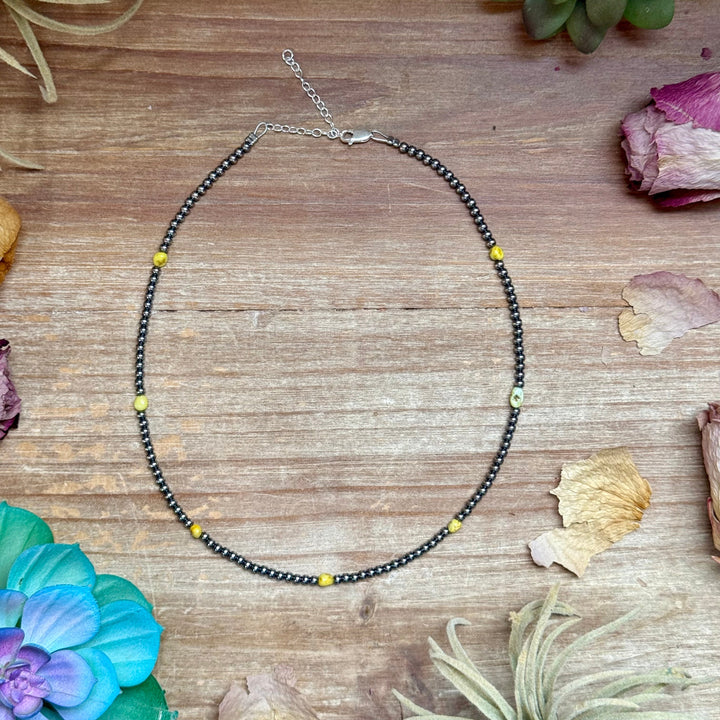 15” Palomino Turquoise Necklace – Sterling Silver Pearls Necklaces Shopify Collective The Bijoux FAB Jewelry The Bijoux FAB Jewelry