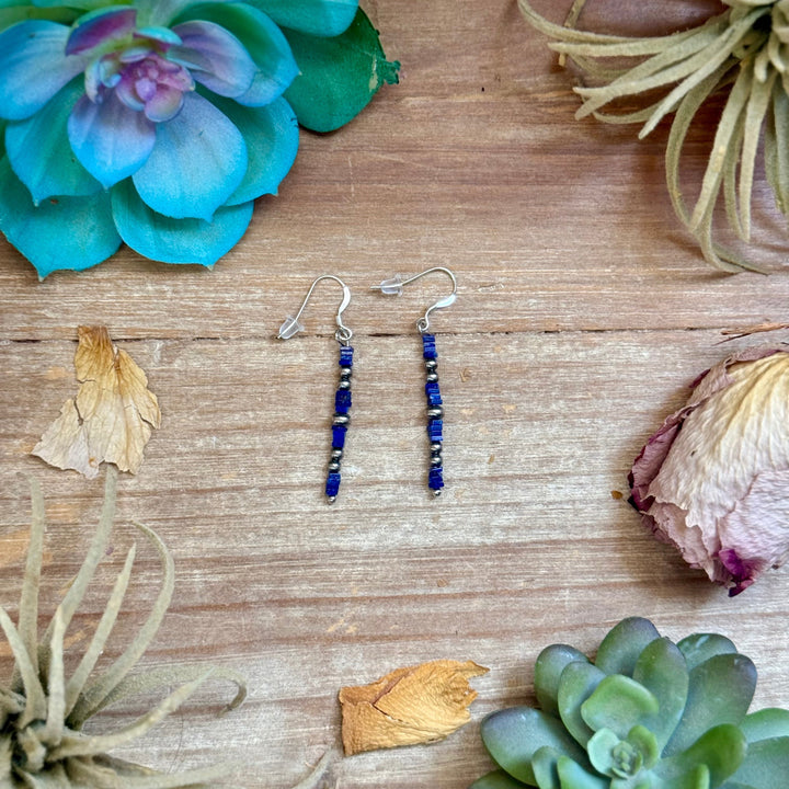 Blue Lapis Cube Dangle Earrings Earrings Shopify Collective The Bijoux FAB Jewelry The Bijoux FAB Jewelry