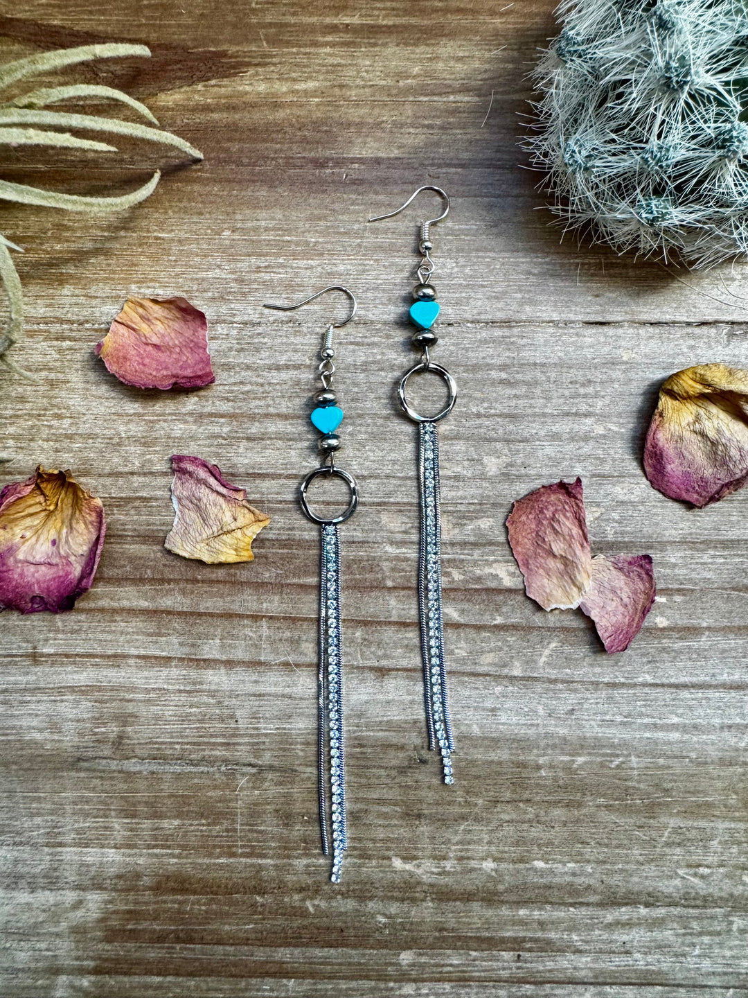 Turquoise heart and chic dangle Earrings Shopify Collective The Bijoux FAB Jewelry The Bijoux FAB Jewelry