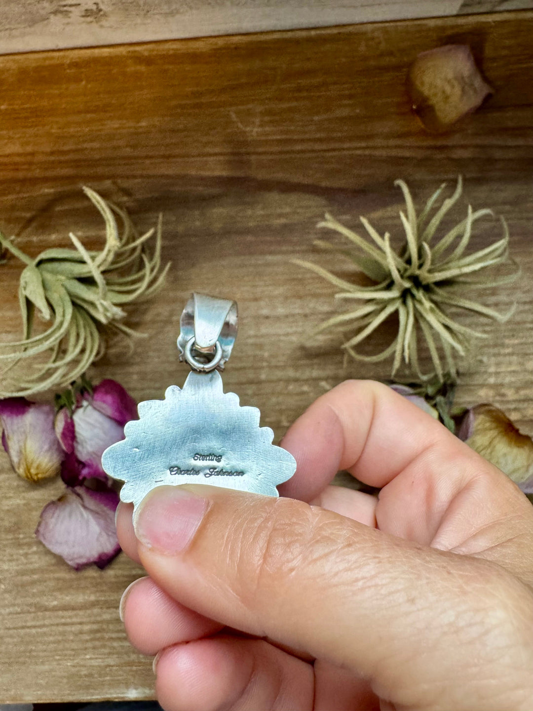 Flower Pendant with Sunderland Gold – Sterling Silver – Native Made by Charles Johnson Pendant Shopify Collective The Bijoux FAB Jewelry The Bijoux FAB Jewelry