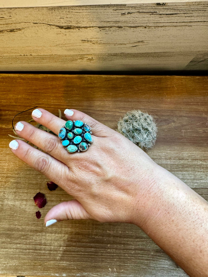 Round ring- size 6.5 - Sonoran Gold turquoise ring and sterling silver ring Shopify Collective The Bijoux FAB Jewelry The Bijoux FAB Jewelry