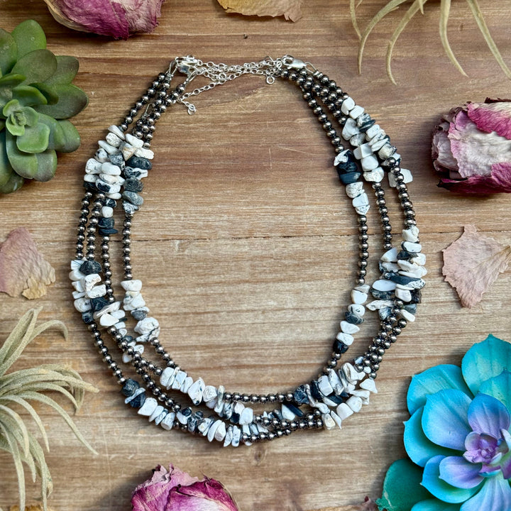 16” White Buffalo Chip Necklace – Sterling Silver Necklaces Shopify Collective The Bijoux FAB Jewelry The Bijoux FAB Jewelry