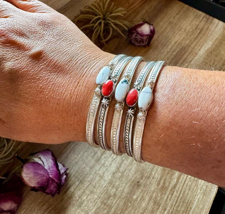 White Buffalo or Red Spiny Cuff Bracelet – Sterling Silver Bracelets Shopify Collective The Bijoux FAB Jewelry The Bijoux FAB Jewelry