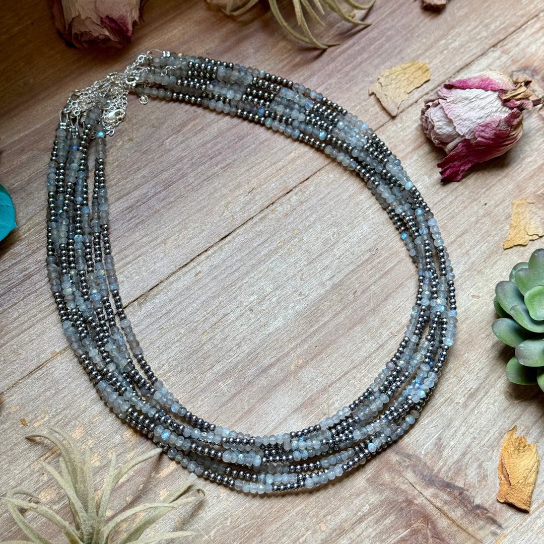 Faceted Moonstone Necklace – 19" 3mm Necklaces Shopify Collective The Bijoux FAB Jewelry The Bijoux FAB Jewelry