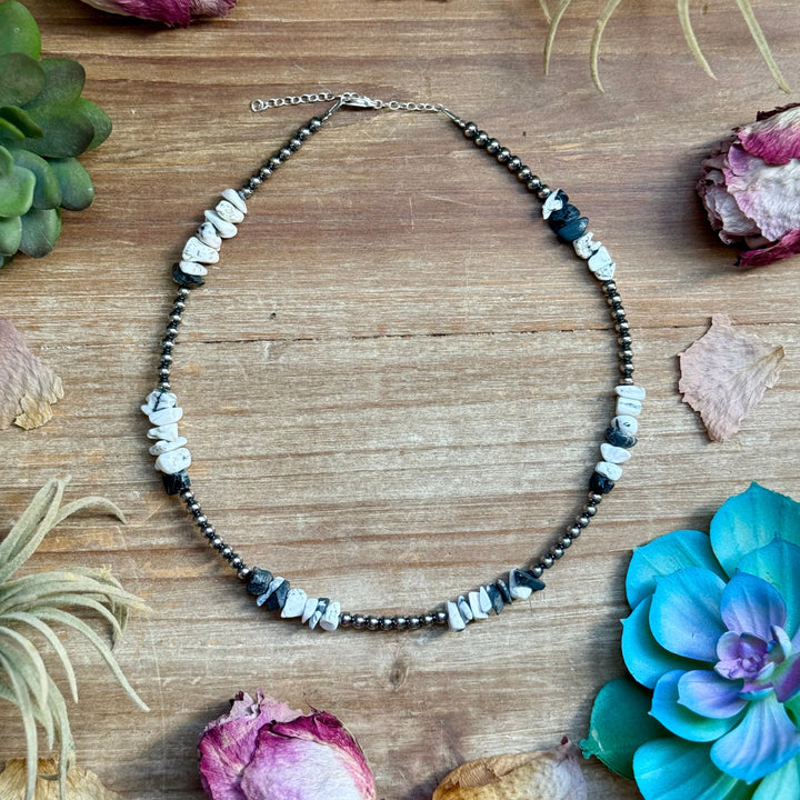 16” White Buffalo Chip Necklace – Sterling Silver Necklaces Shopify Collective The Bijoux FAB Jewelry The Bijoux FAB Jewelry
