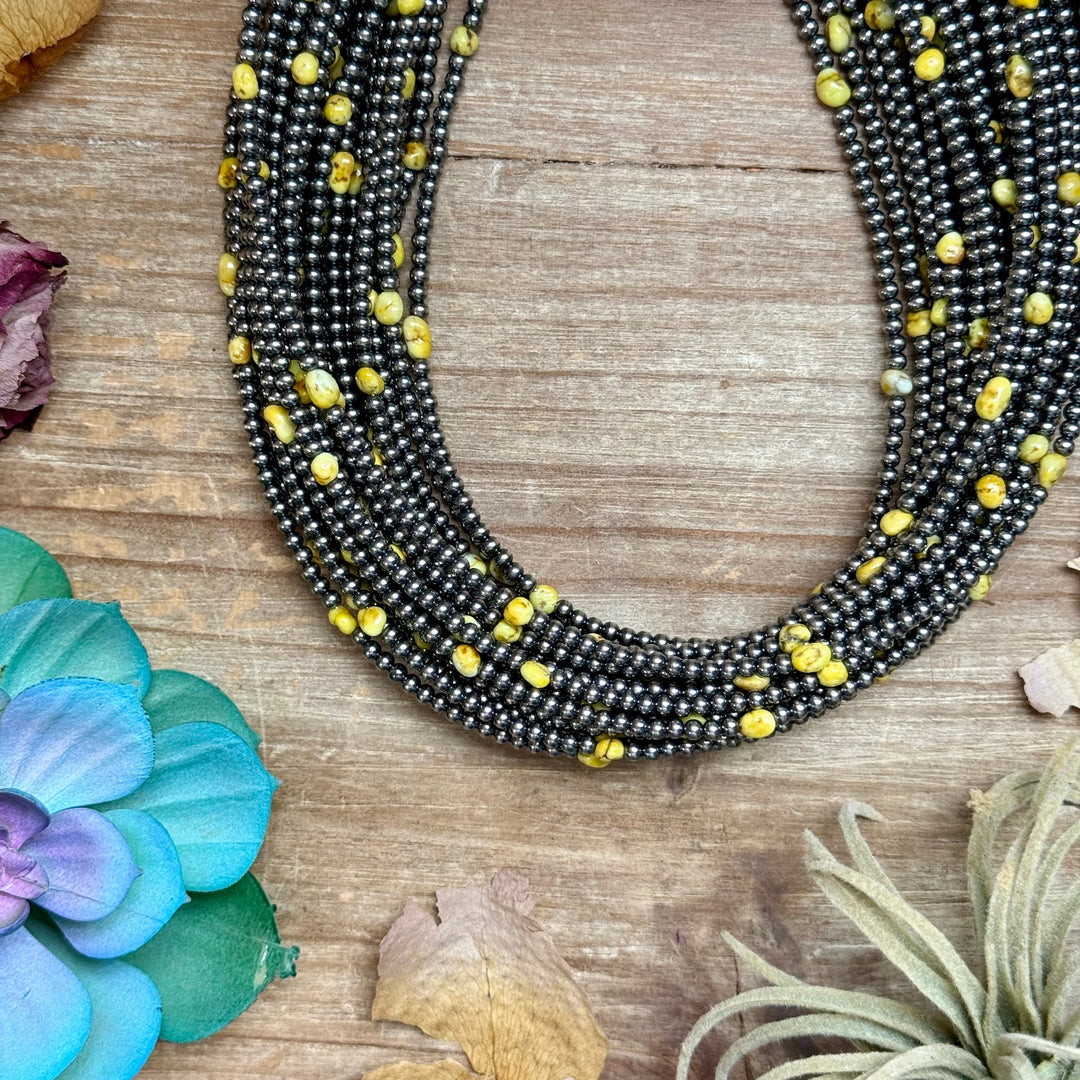15” Palomino Turquoise Necklace – Sterling Silver Pearls Necklaces Shopify Collective The Bijoux FAB Jewelry The Bijoux FAB Jewelry