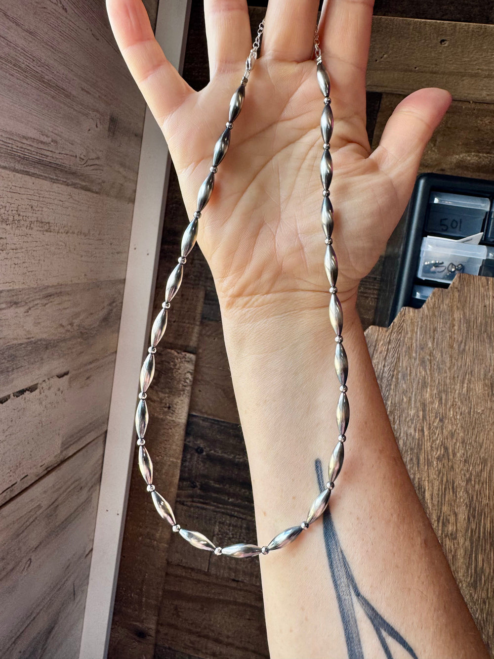17 inch Torpedo Sterling Silver Pearls Necklaces Shopify Collective The Bijoux FAB Jewelry The Bijoux FAB Jewelry