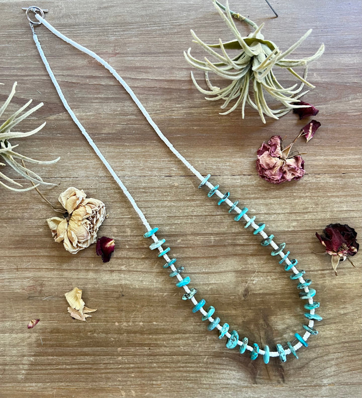 26 inch long blue disk turquoise necklace Necklaces Shopify Collective The Bijoux FAB Jewelry The Bijoux FAB Jewelry