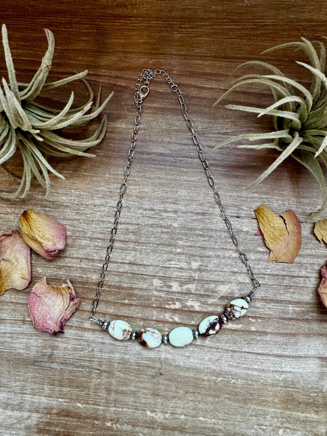 15-Inch Lemon Turquoise & Sterling Saucer Pearl Necklace on Paperclip Chain Necklaces Shopify Collective The Bijoux FAB Jewelry The Bijoux FAB Jewelry