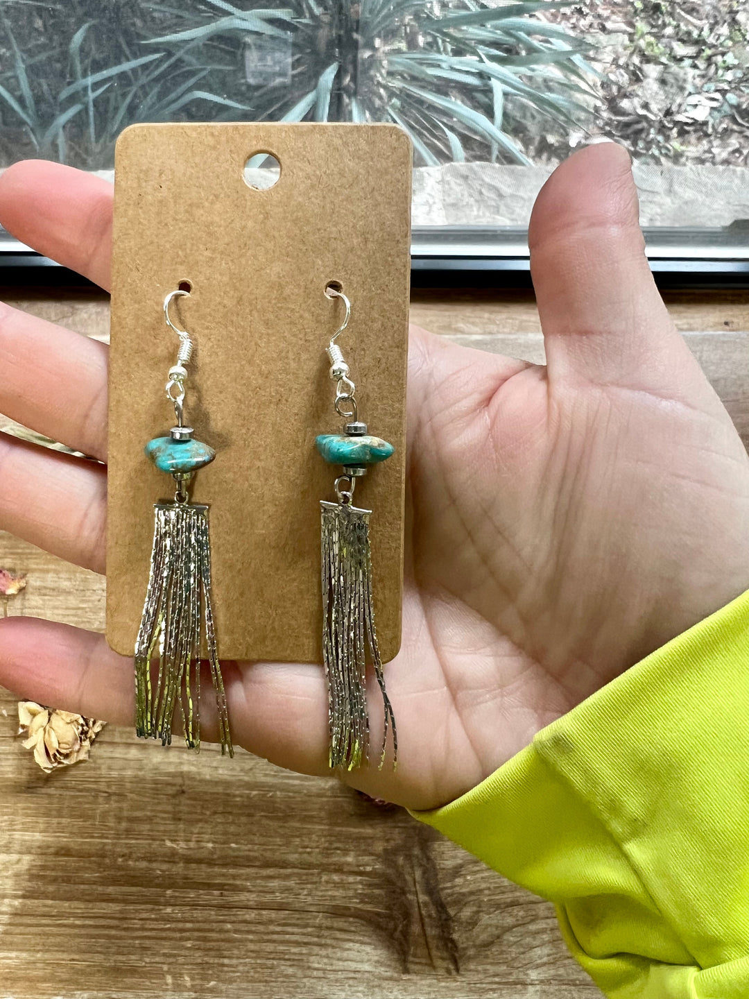 Mini chic Turquoise earnings dangle with real turquoise Earrings Shopify Collective The Bijoux FAB Jewelry The Bijoux FAB Jewelry