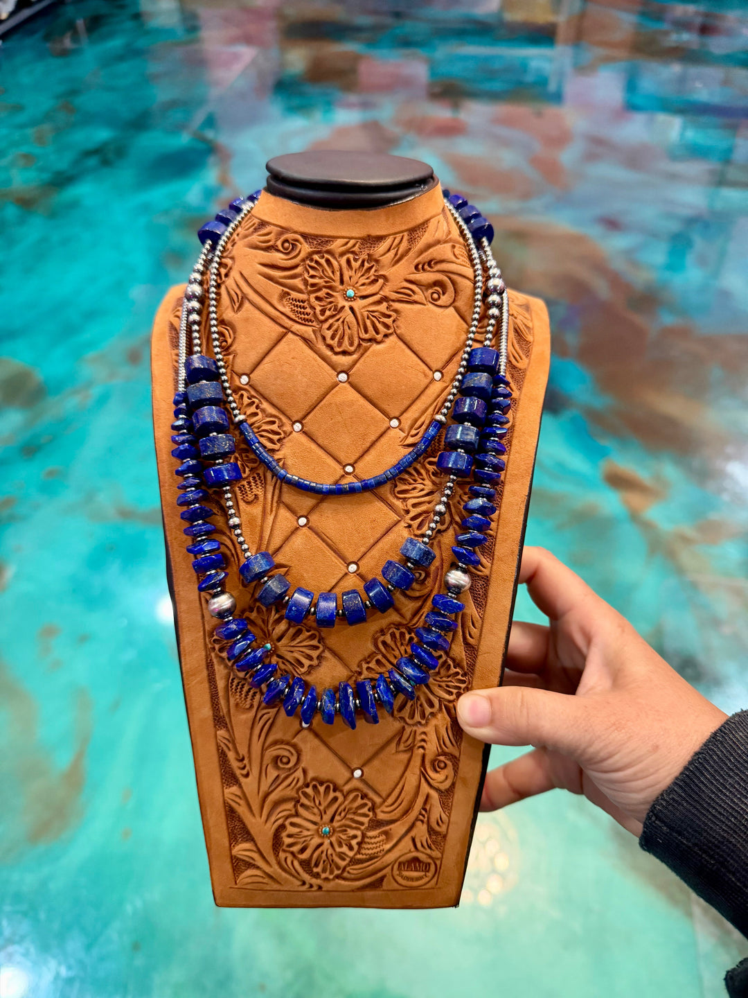 Lapis & Sterling Silver Stack – 3 Piece Layered Necklace Set set Shopify Collective The Bijoux FAB Jewelry The Bijoux FAB Jewelry