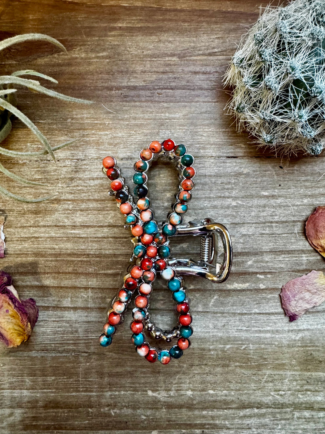 Orange & Turquoise bow hair clips hair clip Shopify Collective The Bijoux FAB Jewelry The Bijoux FAB Jewelry