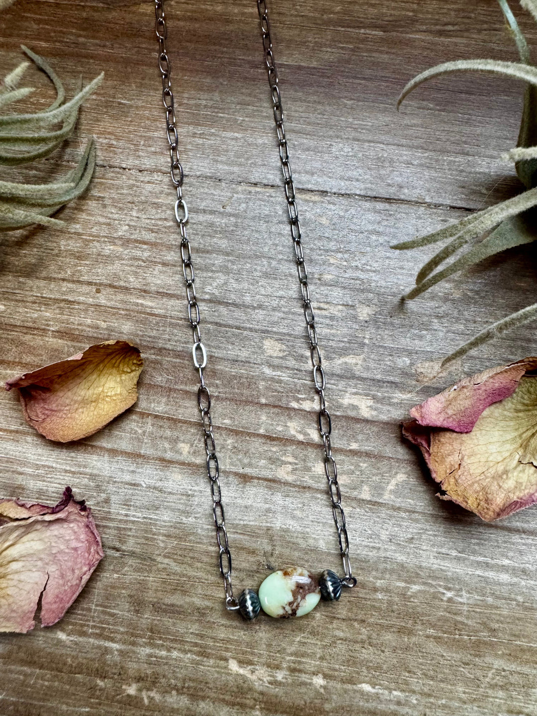 16-Inch Lemon Turquoise Magnesite Necklace with Sterling Saucer Pearls Necklaces Shopify Collective The Bijoux FAB Jewelry The Bijoux FAB Jewelry