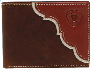 ARIAT Men's Embossed Shield Logo Bifold Wallet