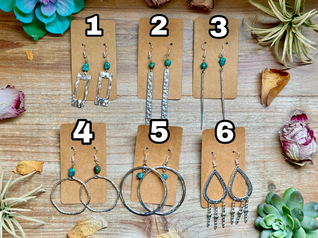 earrings - real turquoise - not sterling Earrings Shopify Collective The Bijoux FAB Jewelry The Bijoux FAB Jewelry