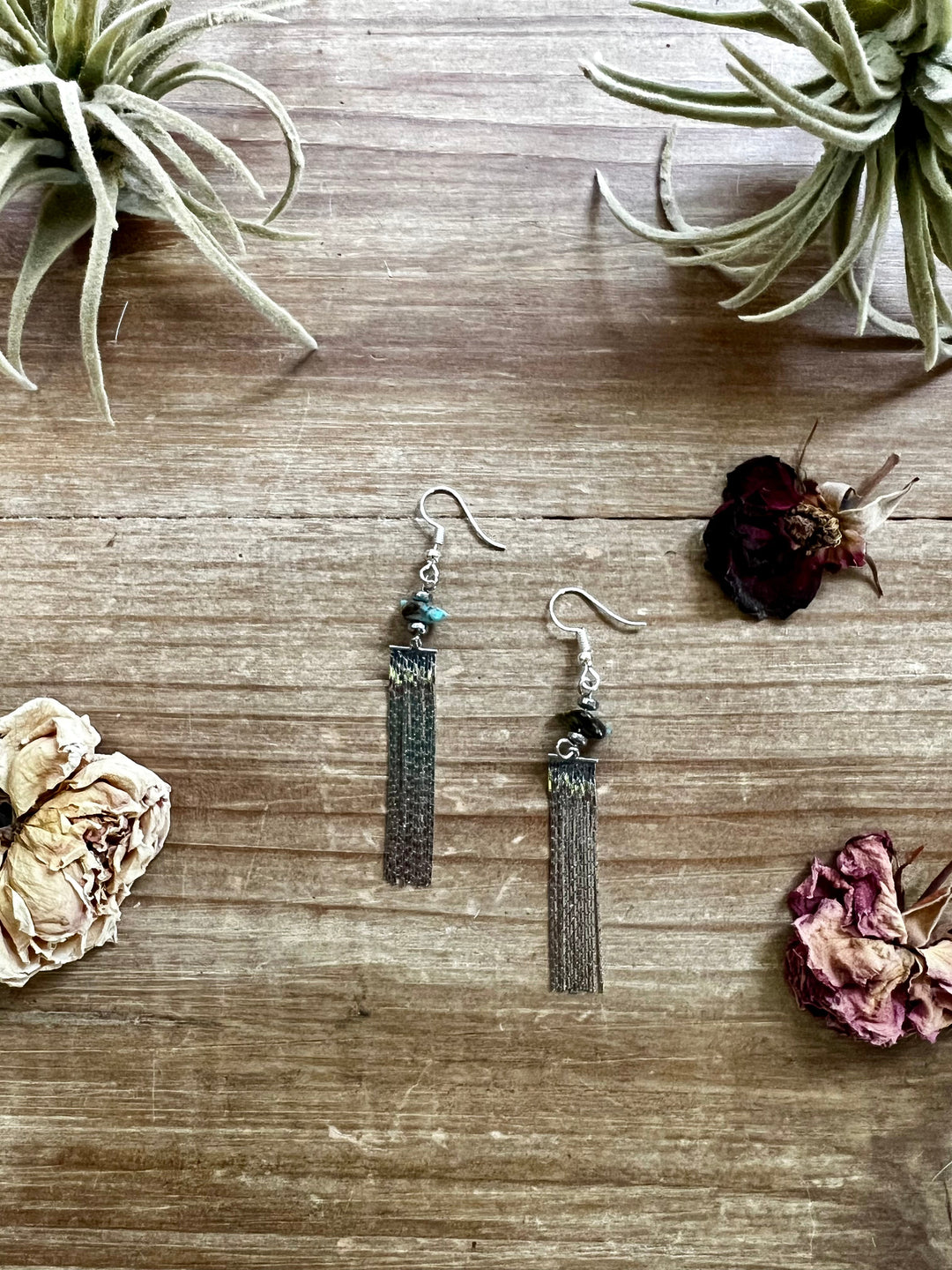 Mini chic Turquoise earnings dangle with real turquoise Earrings Shopify Collective The Bijoux FAB Jewelry The Bijoux FAB Jewelry