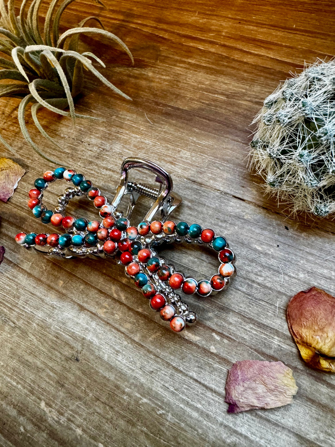 Orange & Turquoise bow hair clips hair clip Shopify Collective The Bijoux FAB Jewelry The Bijoux FAB Jewelry
