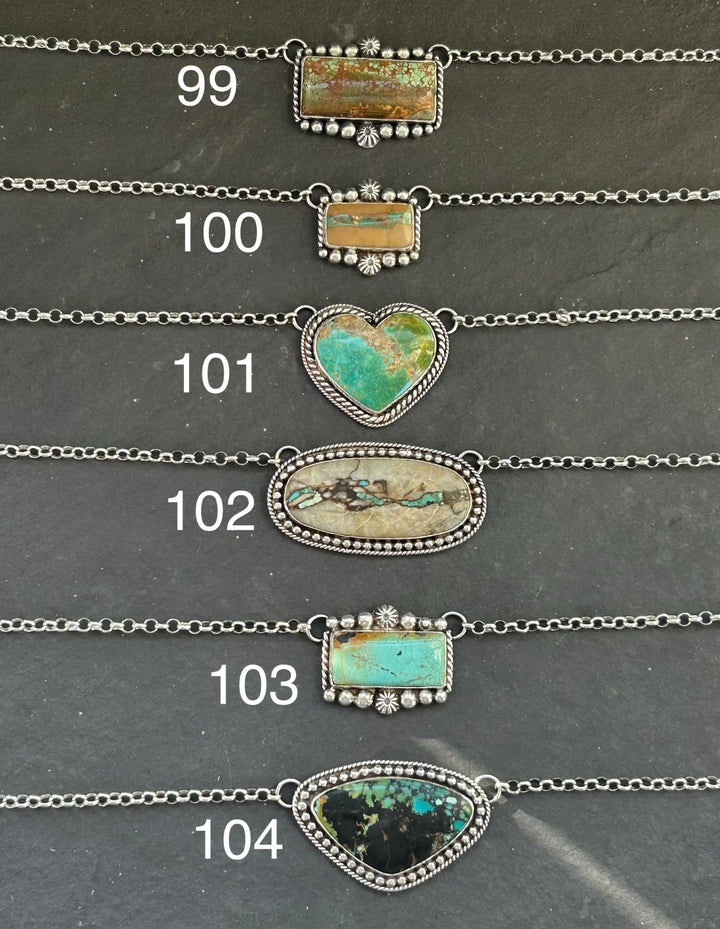 100 Ribbon Royston Turquoise Bar Necklace – Sterling Silver Necklaces Shopify Collective The Bijoux FAB Jewelry The Bijoux FAB Jewelry