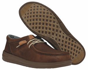 HEY DUDE WALLY GRIP CRAFT LEATHER BROWN