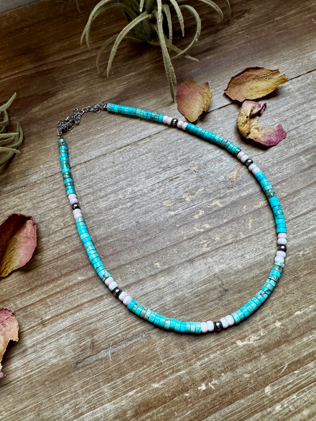 Turquoise Variscite & Pink Conch Choker – Exclusive Bijoux FAB Design Necklaces Shopify Collective The Bijoux FAB Jewelry The Bijoux FAB Jewelry