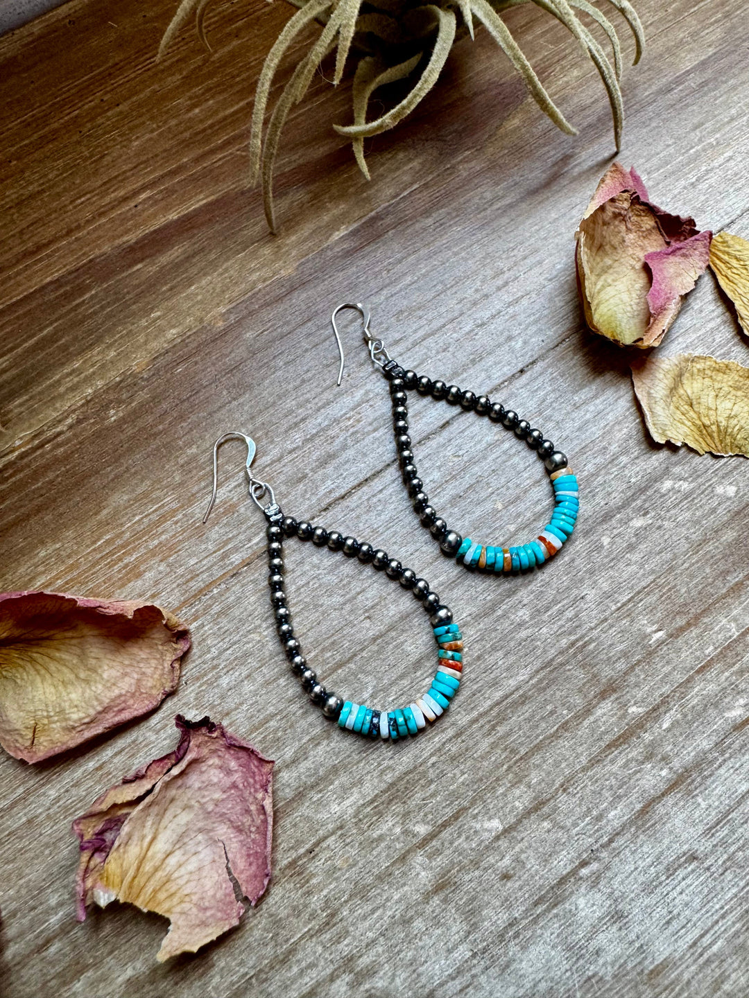 Sterling Silver Pearl & Colorful Heishi Drop Earrings Earrings Shopify Collective The Bijoux FAB Jewelry The Bijoux FAB Jewelry