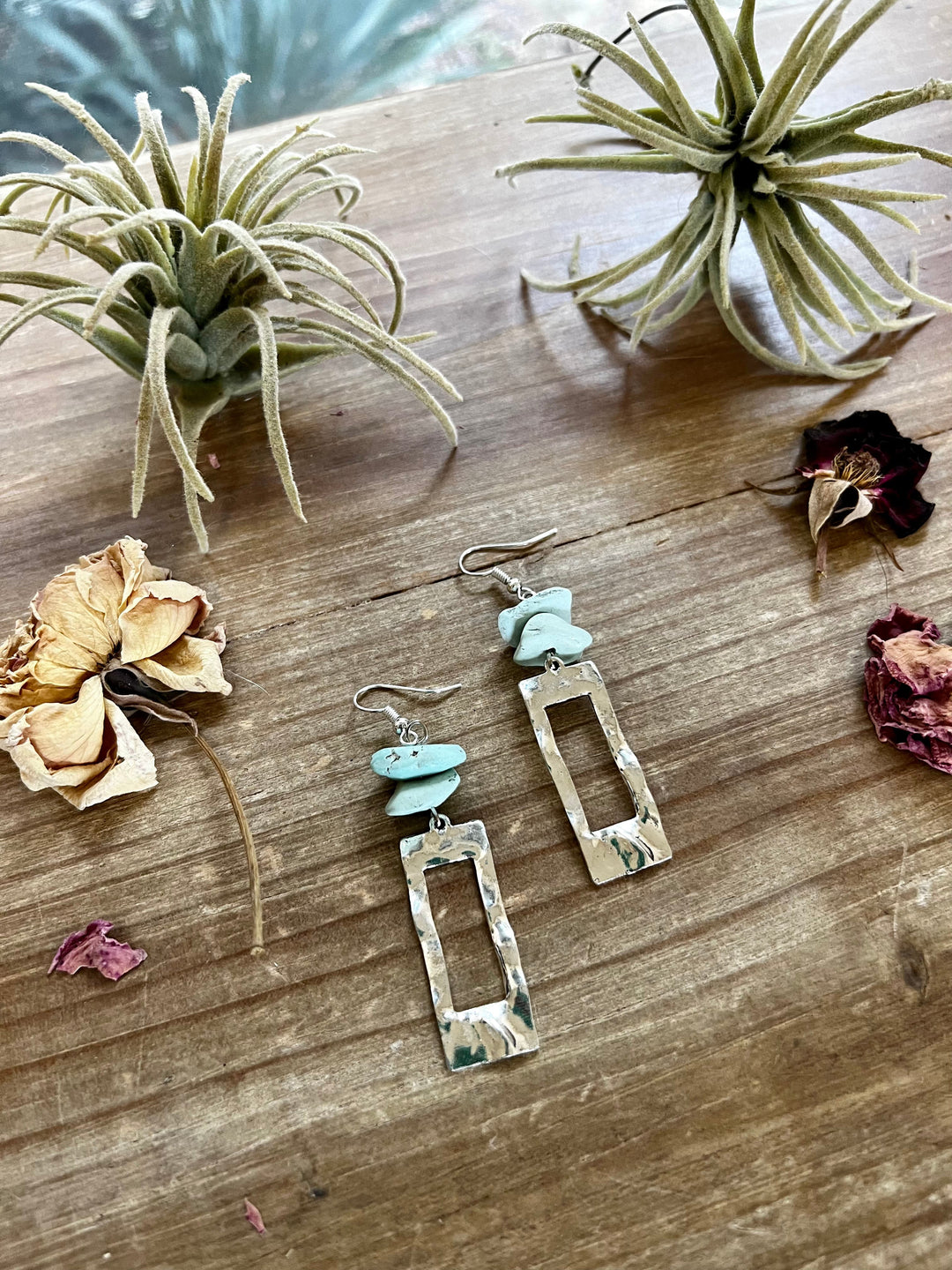 None polish turquoise dangle earrings rectangle Earrings Shopify Collective The Bijoux FAB Jewelry The Bijoux FAB Jewelry