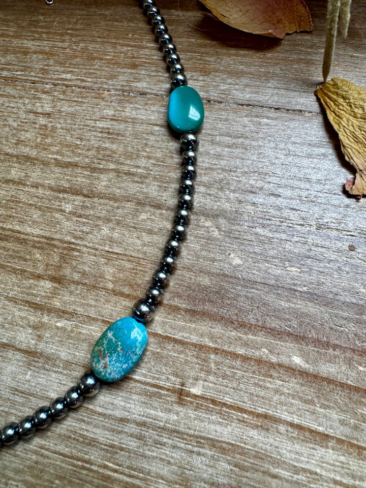 15-Inch Turquoise Necklace with 4mm & 5mm Beads Necklaces Shopify Collective The Bijoux FAB Jewelry The Bijoux FAB Jewelry