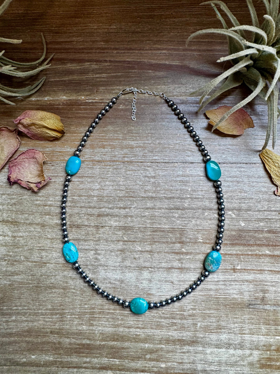 15-Inch Turquoise Necklace with 4mm & 5mm Beads Necklaces Shopify Collective The Bijoux FAB Jewelry The Bijoux FAB Jewelry