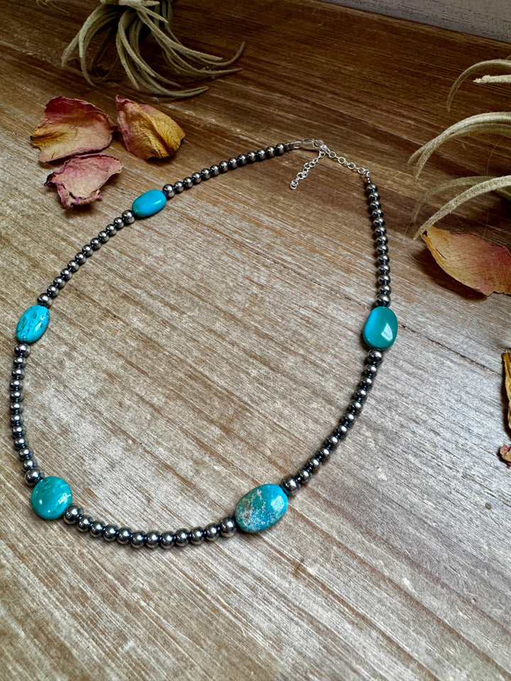 15-Inch Turquoise Necklace with 4mm & 5mm Beads Necklaces Shopify Collective The Bijoux FAB Jewelry The Bijoux FAB Jewelry