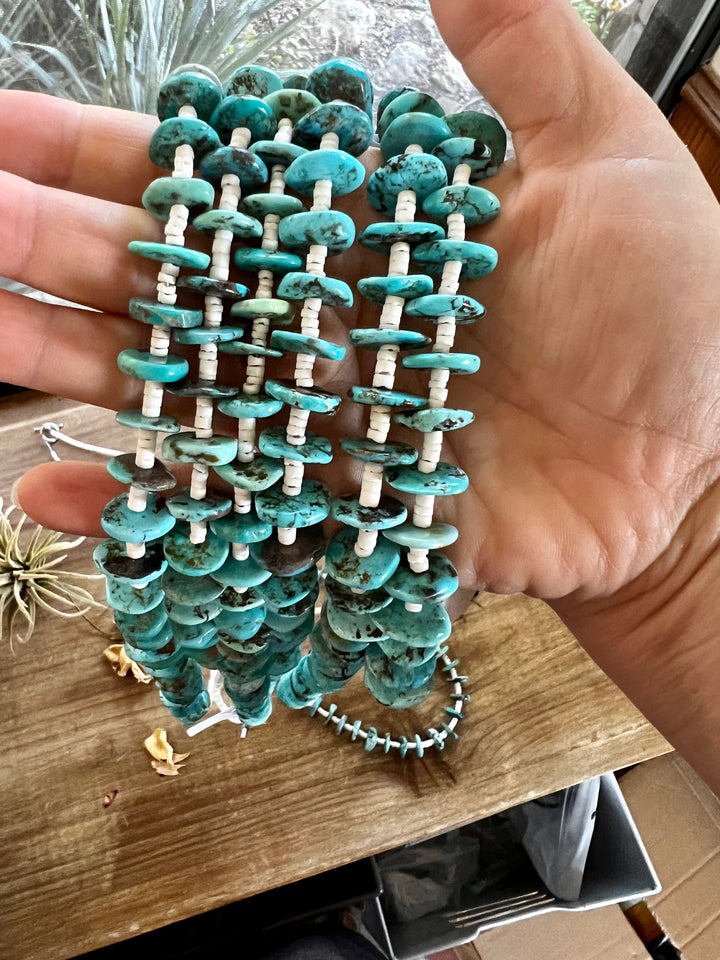 26 inch long blue disk turquoise necklace Necklaces Shopify Collective The Bijoux FAB Jewelry The Bijoux FAB Jewelry