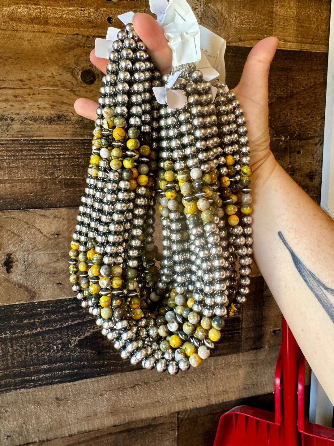 18 inch 8 mm Sterling Silver Pearls necklace and bumblebee jasper beads Necklaces Shopify Collective The Bijoux FAB Jewelry The Bijoux FAB Jewelry