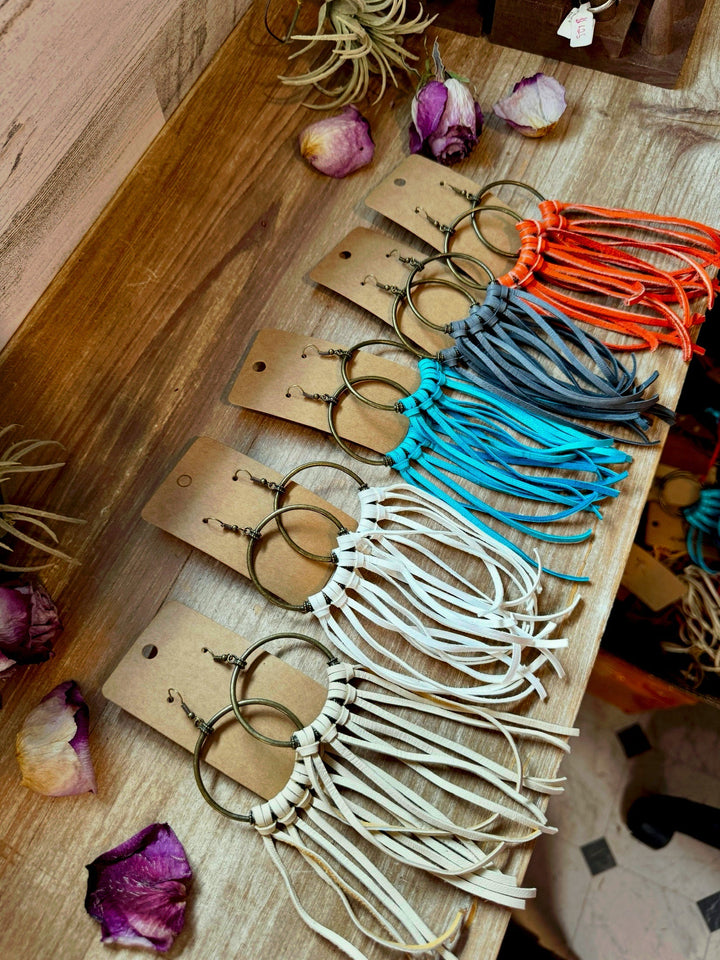 10 options Deer Skin Leather Hoop Earrings – 6.5" – Final Edition – USA Made Earrings Shopify Collective The Bijoux FAB Jewelry The Bijoux FAB Jewelry