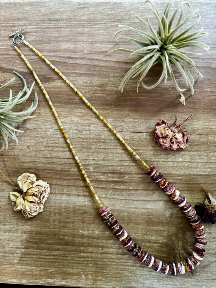 26 Inch purple spiny with turquoise & shell Necklaces Shopify Collective The Bijoux FAB Jewelry The Bijoux FAB Jewelry