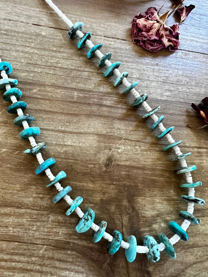 26 inch long blue disk turquoise necklace Necklaces Shopify Collective The Bijoux FAB Jewelry The Bijoux FAB Jewelry