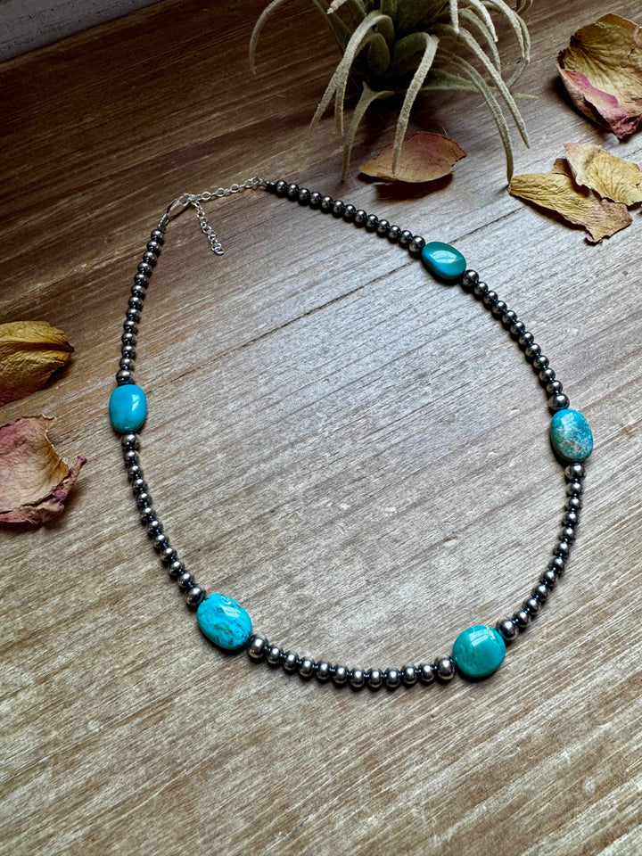 15-Inch Turquoise Necklace with 4mm & 5mm Beads Necklaces Shopify Collective The Bijoux FAB Jewelry The Bijoux FAB Jewelry
