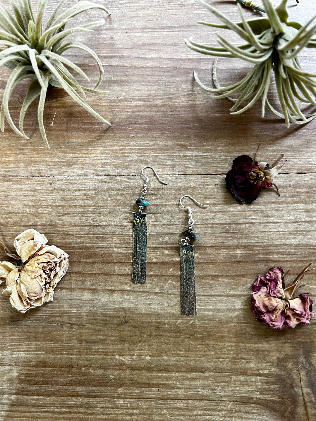 Mini chic Turquoise earnings dangle with real turquoise Earrings Shopify Collective The Bijoux FAB Jewelry The Bijoux FAB Jewelry