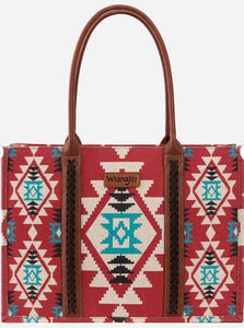 Wrangler Allover Aztec Dual Sided Print Canvas Wide Tote